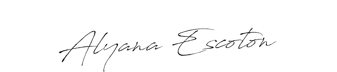 Design your own signature with our free online signature maker. With this signature software, you can create a handwritten (Antro_Vectra) signature for name Alyana Escoton. Alyana Escoton signature style 6 images and pictures png