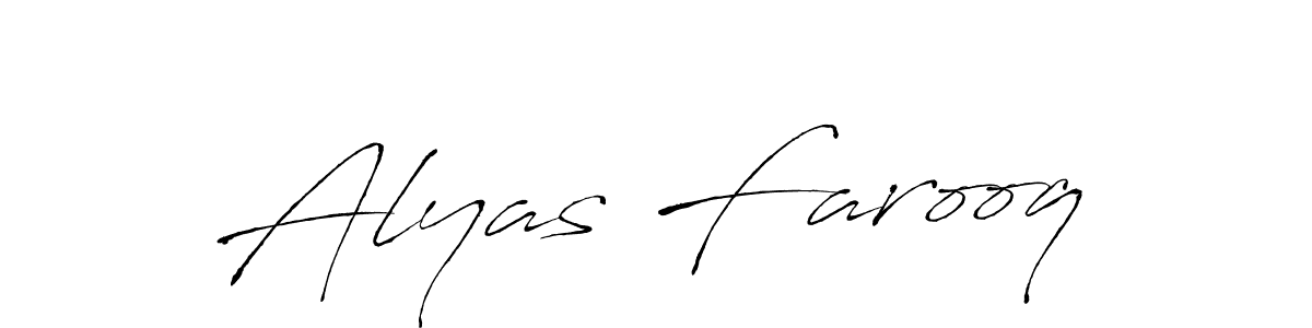 Also we have Alyas Farooq name is the best signature style. Create professional handwritten signature collection using Antro_Vectra autograph style. Alyas Farooq signature style 6 images and pictures png