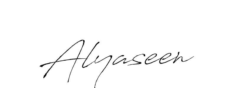 Design your own signature with our free online signature maker. With this signature software, you can create a handwritten (Antro_Vectra) signature for name Alyaseen. Alyaseen signature style 6 images and pictures png