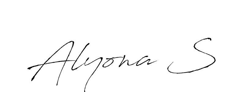 It looks lik you need a new signature style for name Alyona S. Design unique handwritten (Antro_Vectra) signature with our free signature maker in just a few clicks. Alyona S signature style 6 images and pictures png