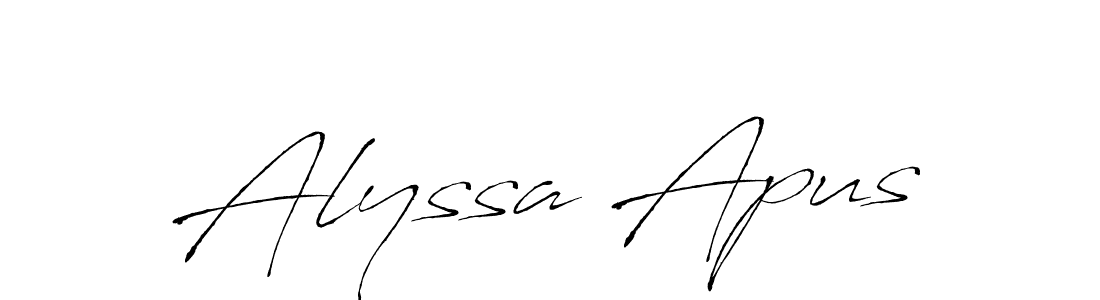 Create a beautiful signature design for name Alyssa Apus. With this signature (Antro_Vectra) fonts, you can make a handwritten signature for free. Alyssa Apus signature style 6 images and pictures png