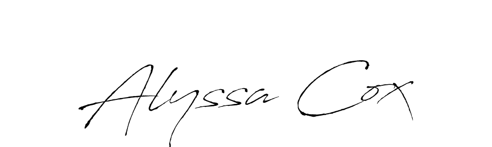 Alyssa Cox stylish signature style. Best Handwritten Sign (Antro_Vectra) for my name. Handwritten Signature Collection Ideas for my name Alyssa Cox. Alyssa Cox signature style 6 images and pictures png