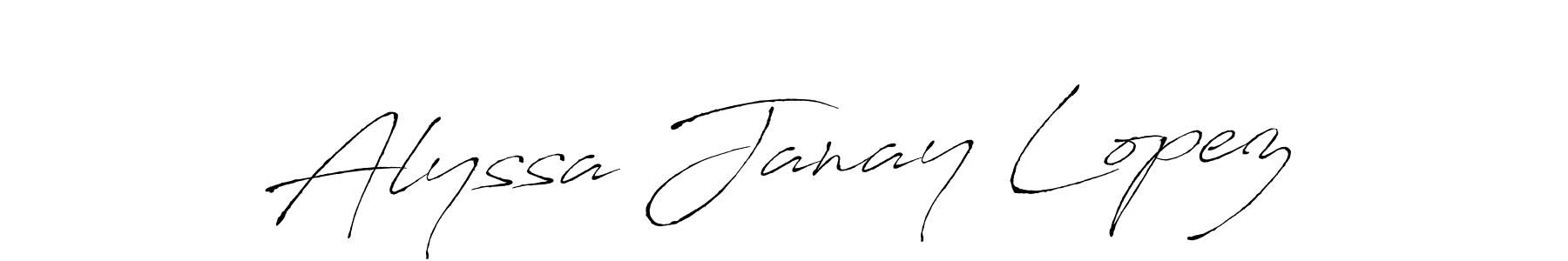 The best way (Antro_Vectra) to make a short signature is to pick only two or three words in your name. The name Alyssa Janay Lopez include a total of six letters. For converting this name. Alyssa Janay Lopez signature style 6 images and pictures png