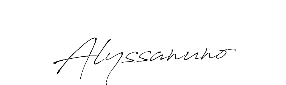 How to make Alyssanuno name signature. Use Antro_Vectra style for creating short signs online. This is the latest handwritten sign. Alyssanuno signature style 6 images and pictures png