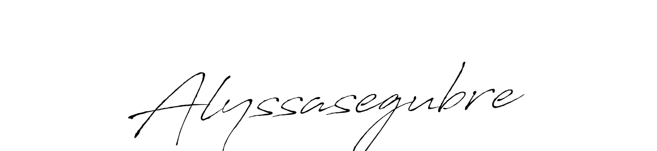 How to make Alyssasegubre signature? Antro_Vectra is a professional autograph style. Create handwritten signature for Alyssasegubre name. Alyssasegubre signature style 6 images and pictures png