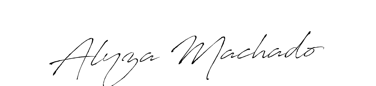 Design your own signature with our free online signature maker. With this signature software, you can create a handwritten (Antro_Vectra) signature for name Alyza Machado. Alyza Machado signature style 6 images and pictures png