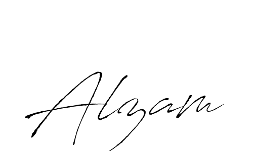 Make a beautiful signature design for name Alzam. With this signature (Antro_Vectra) style, you can create a handwritten signature for free. Alzam signature style 6 images and pictures png