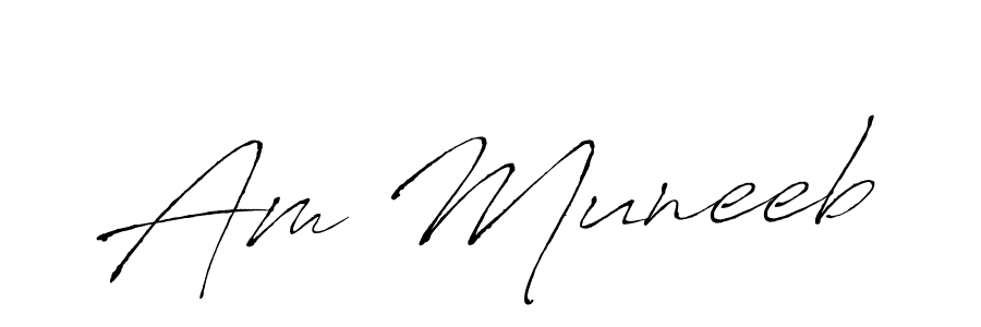 Use a signature maker to create a handwritten signature online. With this signature software, you can design (Antro_Vectra) your own signature for name Am Muneeb. Am Muneeb signature style 6 images and pictures png