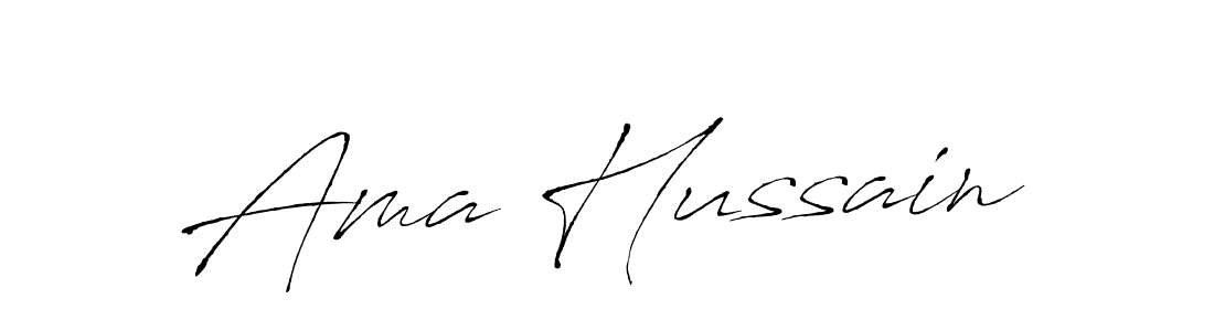 Design your own signature with our free online signature maker. With this signature software, you can create a handwritten (Antro_Vectra) signature for name Ama Hussain. Ama Hussain signature style 6 images and pictures png