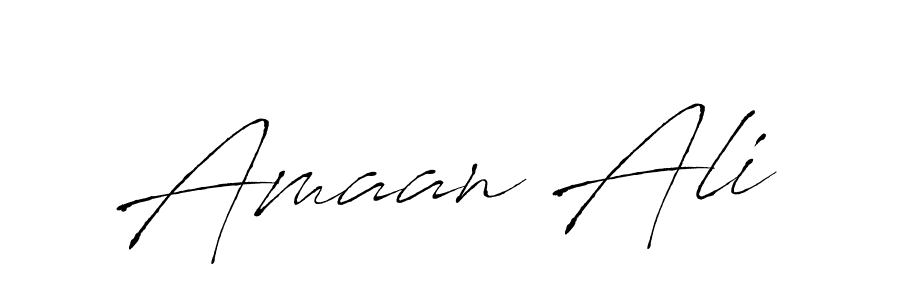 Design your own signature with our free online signature maker. With this signature software, you can create a handwritten (Antro_Vectra) signature for name Amaan Ali. Amaan Ali signature style 6 images and pictures png