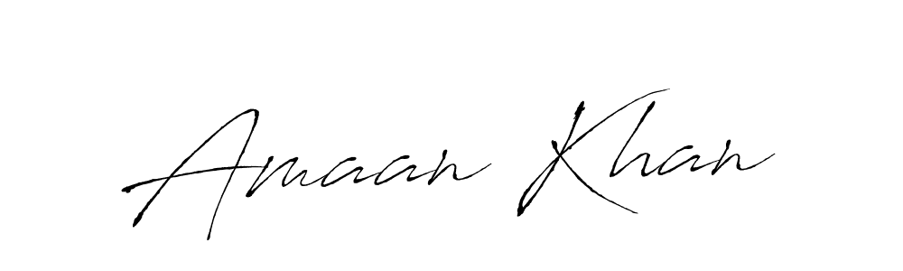 Design your own signature with our free online signature maker. With this signature software, you can create a handwritten (Antro_Vectra) signature for name Amaan Khan. Amaan Khan signature style 6 images and pictures png