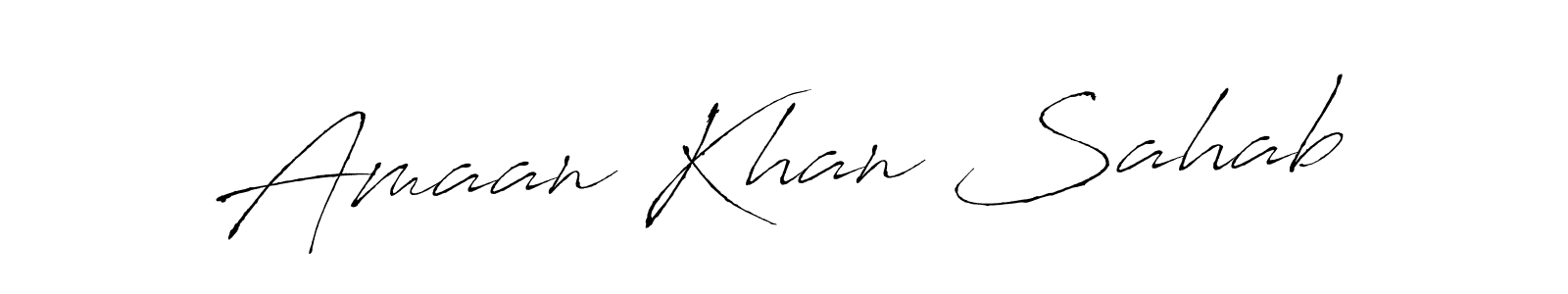 Create a beautiful signature design for name Amaan Khan Sahab. With this signature (Antro_Vectra) fonts, you can make a handwritten signature for free. Amaan Khan Sahab signature style 6 images and pictures png