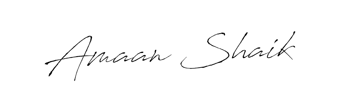 Design your own signature with our free online signature maker. With this signature software, you can create a handwritten (Antro_Vectra) signature for name Amaan Shaik. Amaan Shaik signature style 6 images and pictures png