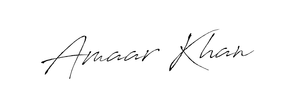 Design your own signature with our free online signature maker. With this signature software, you can create a handwritten (Antro_Vectra) signature for name Amaar Khan. Amaar Khan signature style 6 images and pictures png