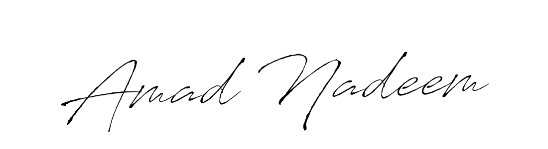 How to make Amad Nadeem name signature. Use Antro_Vectra style for creating short signs online. This is the latest handwritten sign. Amad Nadeem signature style 6 images and pictures png