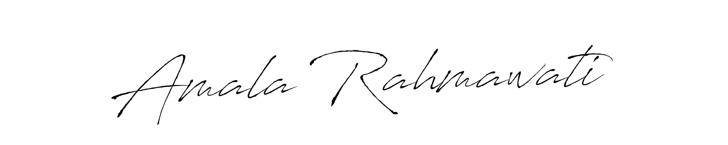 Make a beautiful signature design for name Amala Rahmawati. With this signature (Antro_Vectra) style, you can create a handwritten signature for free. Amala Rahmawati signature style 6 images and pictures png