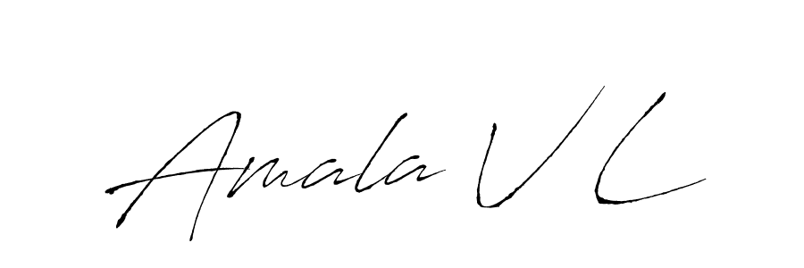 Amala V L stylish signature style. Best Handwritten Sign (Antro_Vectra) for my name. Handwritten Signature Collection Ideas for my name Amala V L. Amala V L signature style 6 images and pictures png