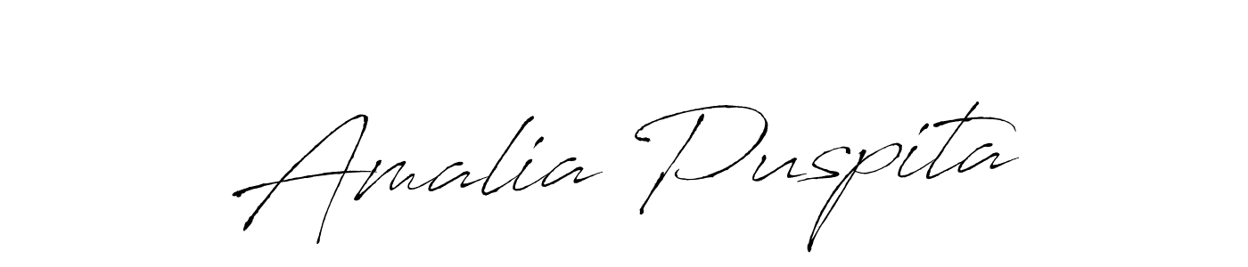 How to make Amalia Puspita name signature. Use Antro_Vectra style for creating short signs online. This is the latest handwritten sign. Amalia Puspita signature style 6 images and pictures png