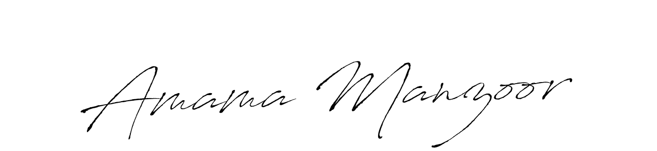 How to make Amama Manzoor name signature. Use Antro_Vectra style for creating short signs online. This is the latest handwritten sign. Amama Manzoor signature style 6 images and pictures png