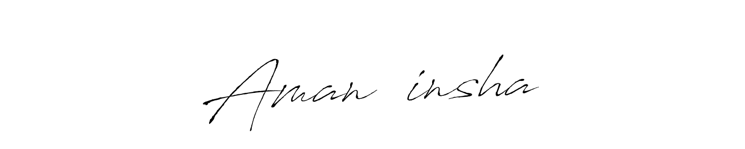 This is the best signature style for the Aman❤️insha name. Also you like these signature font (Antro_Vectra). Mix name signature. Aman❤️insha signature style 6 images and pictures png