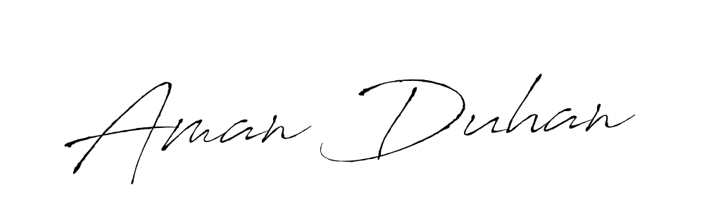 Design your own signature with our free online signature maker. With this signature software, you can create a handwritten (Antro_Vectra) signature for name Aman Duhan. Aman Duhan signature style 6 images and pictures png