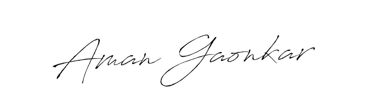 How to make Aman Gaonkar signature? Antro_Vectra is a professional autograph style. Create handwritten signature for Aman Gaonkar name. Aman Gaonkar signature style 6 images and pictures png