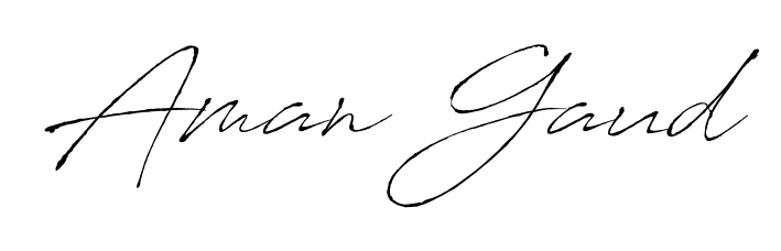 A modern signature idea for name Aman Gaud using Antro_Vectra font. Clean strokes and elegant curves make it stand out instantly. Aman Gaud signature style 6 images and pictures png