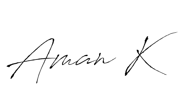 Similarly Antro_Vectra is the best handwritten signature design. Signature creator online .You can use it as an online autograph creator for name Aman K. Aman K signature style 6 images and pictures png