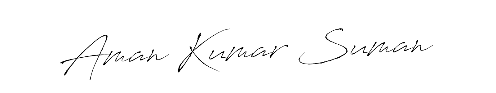 Make a beautiful signature design for name Aman Kumar Suman. With this signature (Antro_Vectra) style, you can create a handwritten signature for free. Aman Kumar Suman signature style 6 images and pictures png