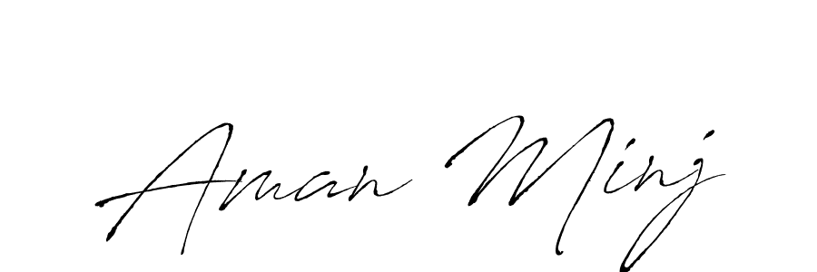 Use a signature maker to create a handwritten signature online. With this signature software, you can design (Antro_Vectra) your own signature for name Aman Minj. Aman Minj signature style 6 images and pictures png