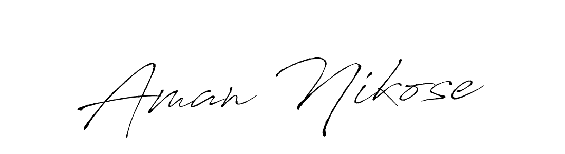 Antro_Vectra is a professional signature style that is perfect for those who want to add a touch of class to their signature. It is also a great choice for those who want to make their signature more unique. Get Aman Nikose name to fancy signature for free. Aman Nikose signature style 6 images and pictures png