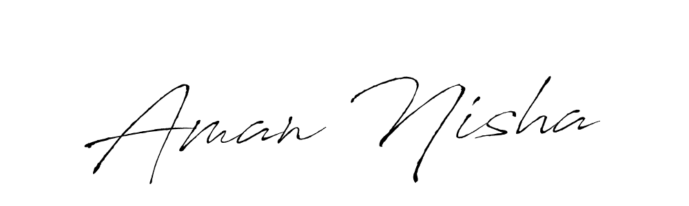 The best way (Antro_Vectra) to make a short signature is to pick only two or three words in your name. The name Aman Nisha include a total of six letters. For converting this name. Aman Nisha signature style 6 images and pictures png