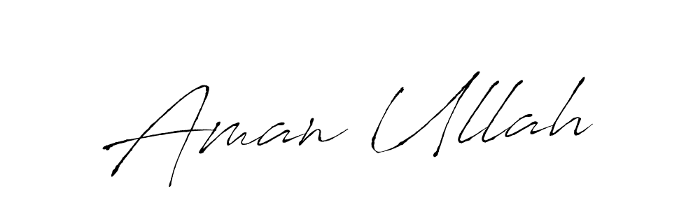 Design your own signature with our free online signature maker. With this signature software, you can create a handwritten (Antro_Vectra) signature for name Aman Ullah. Aman Ullah signature style 6 images and pictures png