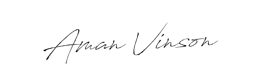 Aman Vinson stylish signature style. Best Handwritten Sign (Antro_Vectra) for my name. Handwritten Signature Collection Ideas for my name Aman Vinson. Aman Vinson signature style 6 images and pictures png