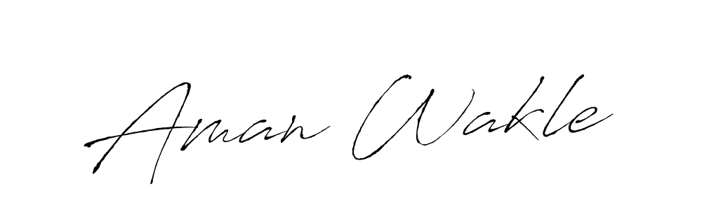 Make a beautiful signature design for name Aman Wakle. With this signature (Antro_Vectra) style, you can create a handwritten signature for free. Aman Wakle signature style 6 images and pictures png