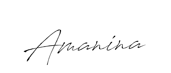 Design your own signature with our free online signature maker. With this signature software, you can create a handwritten (Antro_Vectra) signature for name Amanina. Amanina signature style 6 images and pictures png