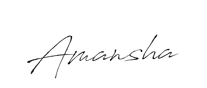 Use a signature maker to create a handwritten signature online. With this signature software, you can design (Antro_Vectra) your own signature for name Amansha. Amansha signature style 6 images and pictures png