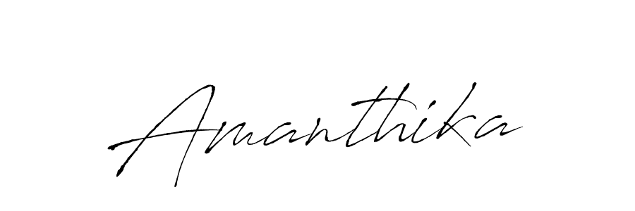 How to make Amanthika name signature. Use Antro_Vectra style for creating short signs online. This is the latest handwritten sign. Amanthika signature style 6 images and pictures png