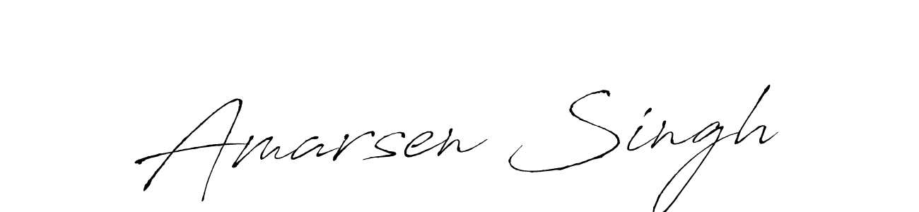 How to make Amarsen Singh name signature. Use Antro_Vectra style for creating short signs online. This is the latest handwritten sign. Amarsen Singh signature style 6 images and pictures png