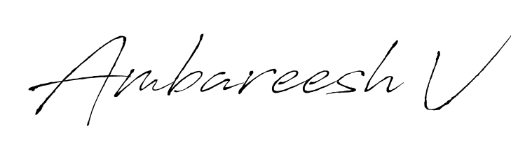 How to make Ambareesh V signature? Antro_Vectra is a professional autograph style. Create handwritten signature for Ambareesh V name. Ambareesh V signature style 6 images and pictures png