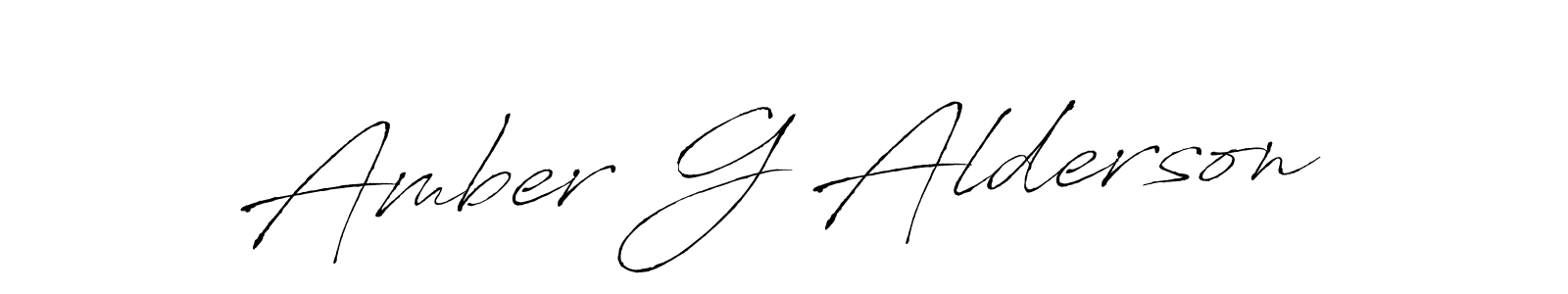 The best way (Antro_Vectra) to make a short signature is to pick only two or three words in your name. The name Amber G Alderson include a total of six letters. For converting this name. Amber G Alderson signature style 6 images and pictures png