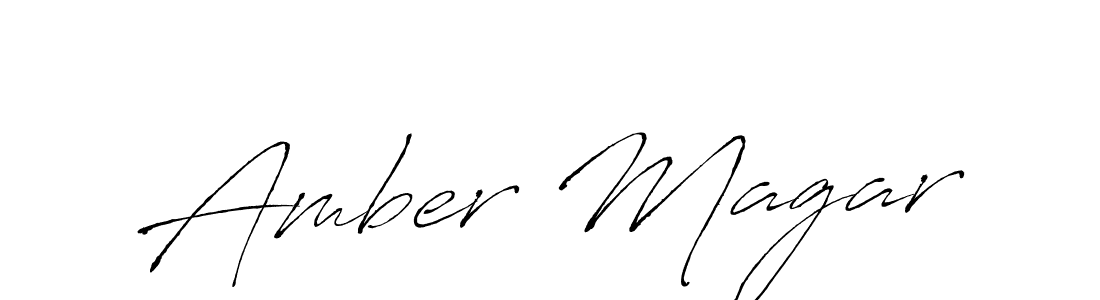 Make a beautiful signature design for name Amber Magar. With this signature (Antro_Vectra) style, you can create a handwritten signature for free. Amber Magar signature style 6 images and pictures png