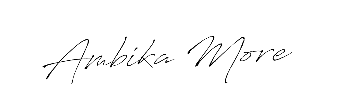 How to make Ambika More name signature. Use Antro_Vectra style for creating short signs online. This is the latest handwritten sign. Ambika More signature style 6 images and pictures png