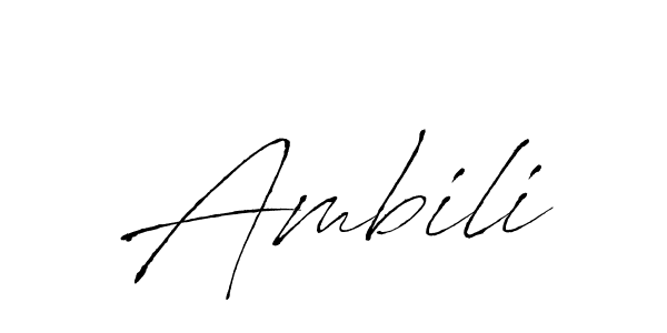 Use a signature maker to create a handwritten signature online. With this signature software, you can design (Antro_Vectra) your own signature for name Ambili. Ambili signature style 6 images and pictures png