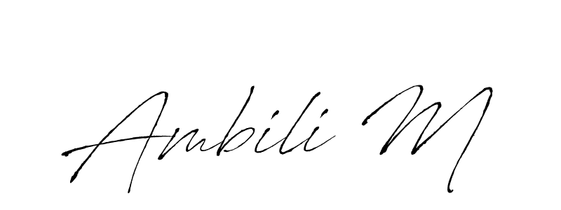 Also You can easily find your signature by using the search form. We will create Ambili M name handwritten signature images for you free of cost using Antro_Vectra sign style. Ambili M signature style 6 images and pictures png