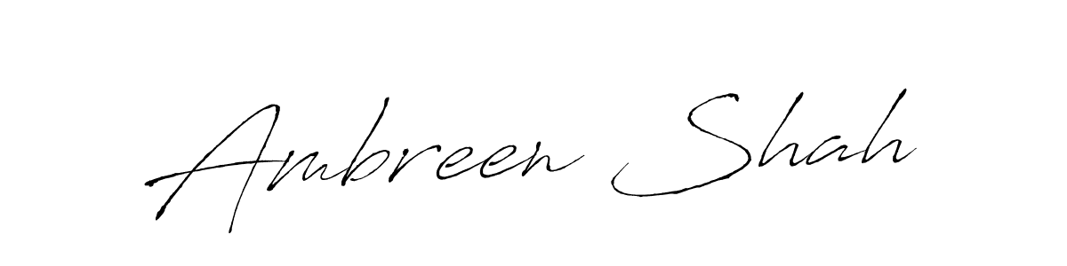 Design your own signature with our free online signature maker. With this signature software, you can create a handwritten (Antro_Vectra) signature for name Ambreen Shah. Ambreen Shah signature style 6 images and pictures png