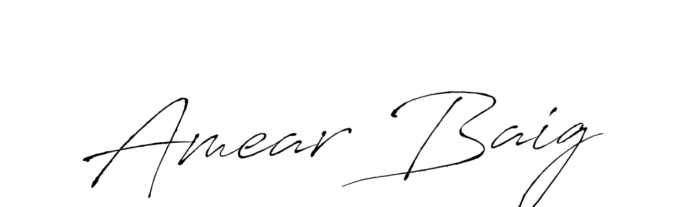 You should practise on your own different ways (Antro_Vectra) to write your name (Amear Baig) in signature. don't let someone else do it for you. Amear Baig signature style 6 images and pictures png