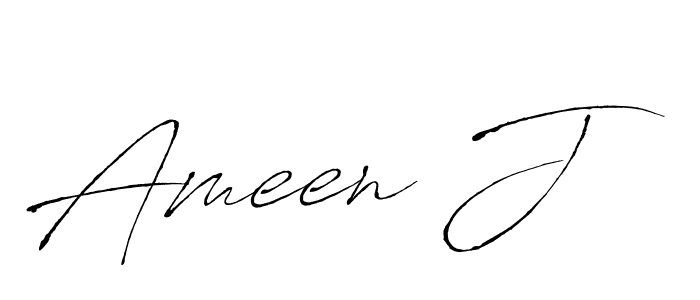 Design your own signature with our free online signature maker. With this signature software, you can create a handwritten (Antro_Vectra) signature for name Ameen J. Ameen J signature style 6 images and pictures png