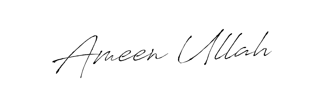 Use a signature maker to create a handwritten signature online. With this signature software, you can design (Antro_Vectra) your own signature for name Ameen Ullah. Ameen Ullah signature style 6 images and pictures png