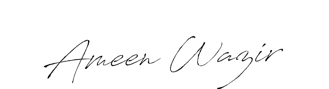 Also we have Ameen Wazir name is the best signature style. Create professional handwritten signature collection using Antro_Vectra autograph style. Ameen Wazir signature style 6 images and pictures png